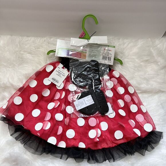 Halloween Disney Baby 2pc Red Minnie Mouse Infant Costume Disguise Sz 12-18 Mo - Picture 4 of 8